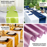Lofaris 12W x 108L Seamless Satin Table Runner for Party Decor